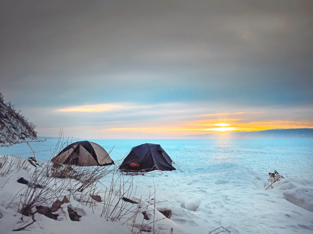 winter camping with your dog