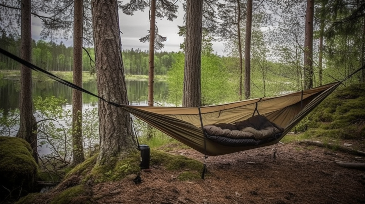 Feature image showing how to make a camping hammock