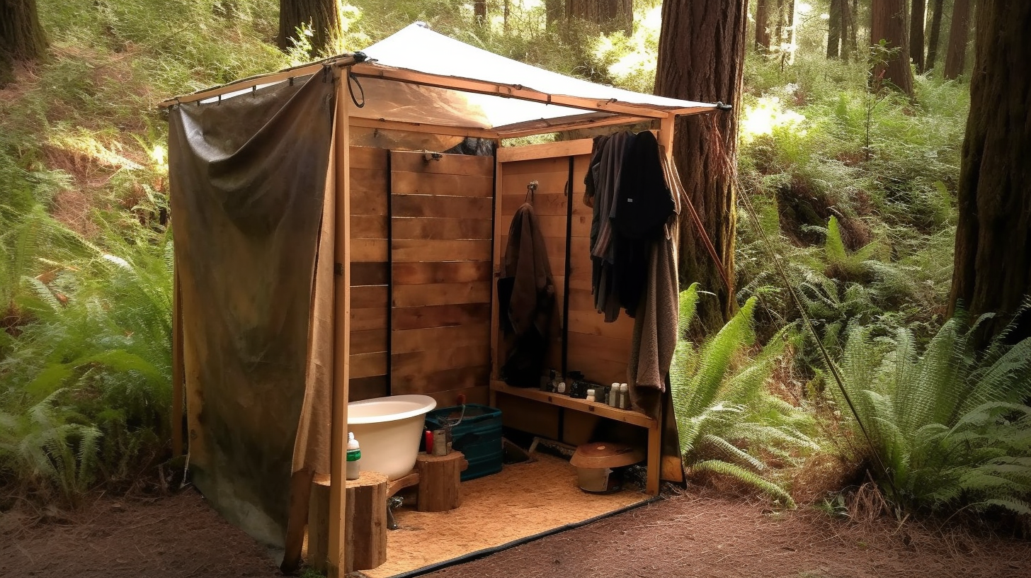 Feature image showing how to make a camping shower